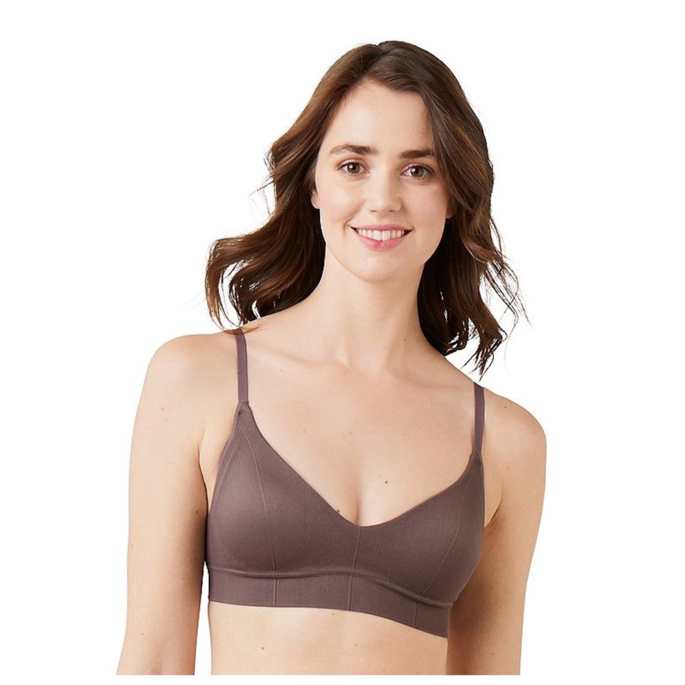 Maidenform Wireless Seamless Rib Bralette Brown Size Large